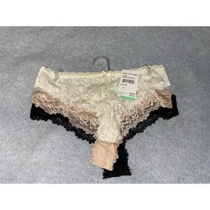 NWD Honeydew Women's Lace Thing Underwear Set Of 3 Black/ Beige/ Peach Size M
